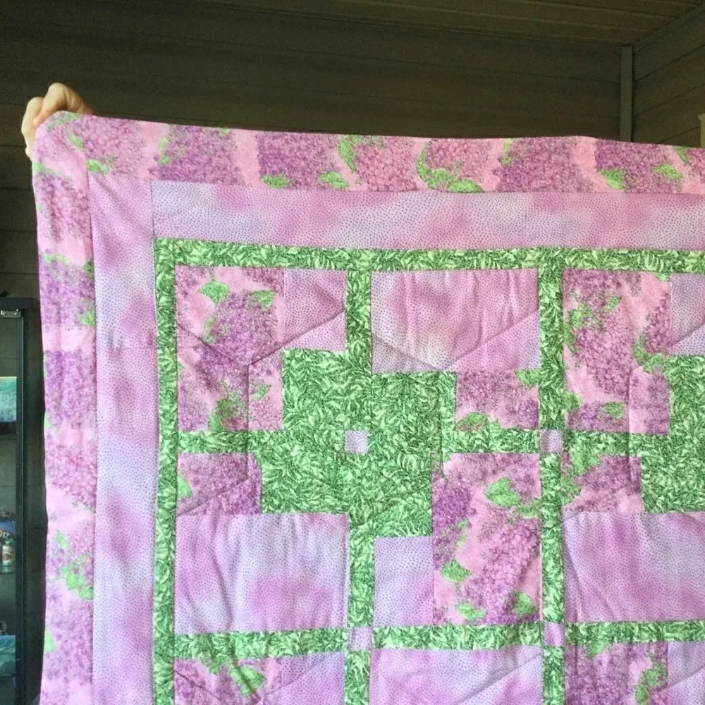 Handmade Quilt. Lilacs